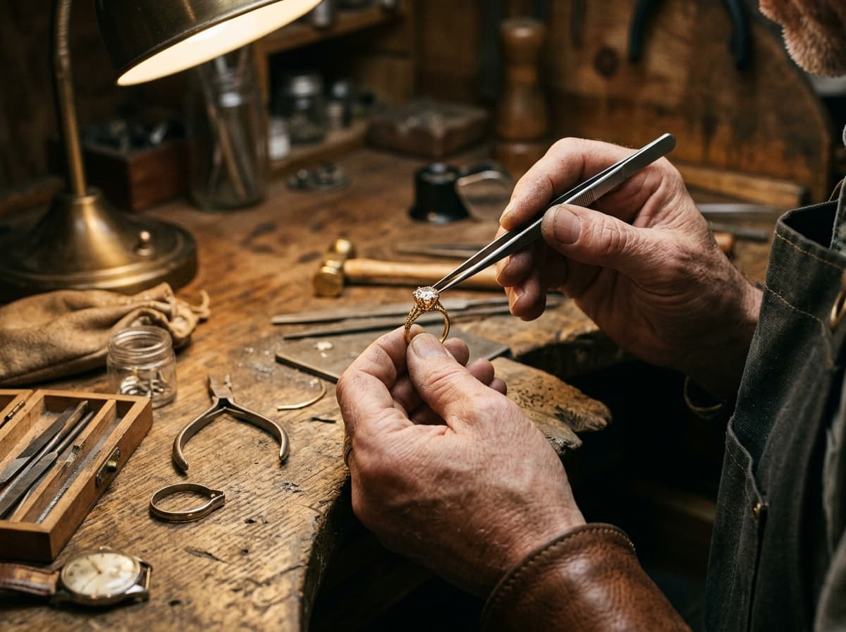 Jeweler Artisan Craftsmanship at Workbench